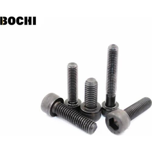 Free shipping 10pcs/pck DIN912 12.9Degree M6 M8 Cable Steel Fully Threaded Black Hex Socket Cap Head Screw Bolt Fastener Set