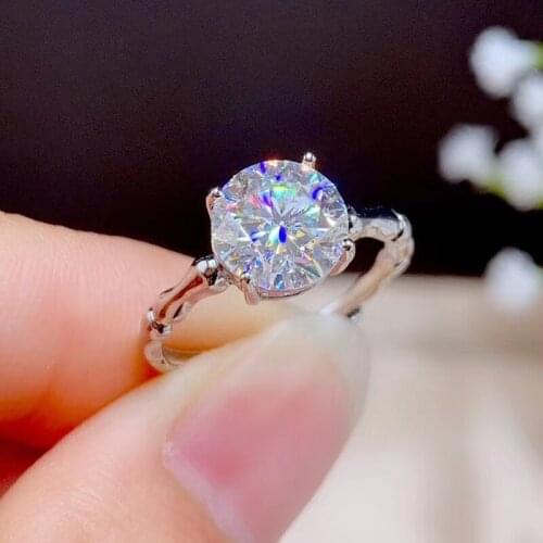 CoLife Jewelry D Color Moissanite Engagement Ring 0.5ct 1ct 2ct Moissanite Silver Ring Fashion Silver Moissanite Jewelry