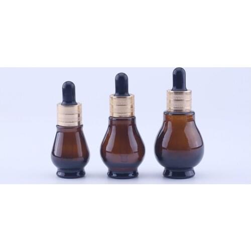 Amber Drop Bottle Glass Aromatherapy Liquid Dropper essential basic massage oil Pipette Refillable Bottles 6pcs