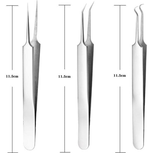 Needle Tweezers Blackhead Pimples Removal Pointed Bend Head Face Care Tools New