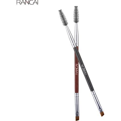 RANCAI Duo Eyebrow Brush Angled Eyebrow Comb Professional Beauty Makeup Brushes for Lash Eye Brow Brush blending Make-up Tools