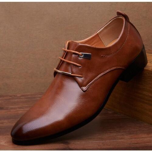England Style Fashion Men Dress Pointed Toe Vintage Brand Business Male Formal Dress Shoes Flat Free Shipping X10
