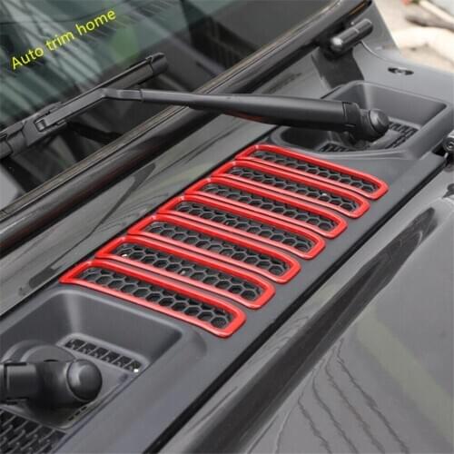 Lapetus Front Engine Hood Air Conditioning AC Vent Inlet Cover Trim ABS Fit For Jeep Wrangler JL 2018 2019 2020 Auto Accessories