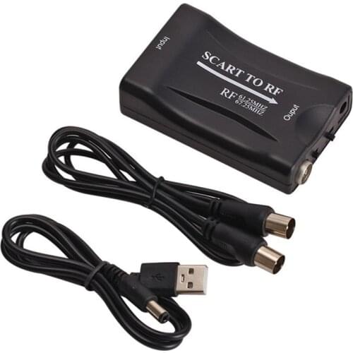 SCART to RF Coax Converter Adapter SCART Digital Signal to RF Analog Signal For DVD/Blu-ray player so on