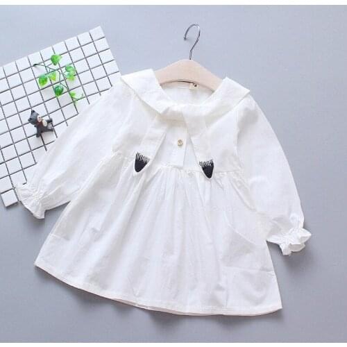 Girls Dresses NEW Fashion Kids Cat Girls Dress Cute Cartoon Long Sleeve Princess Dress Fashion Kids Dresses Childrens Clothing