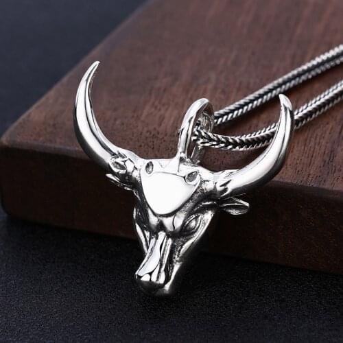 Bulll Head Pendants Fashion Jewelry Retro Stylish Diy Jewerly Accessory Thai Silver Wholesale Fashion Men Pendants Thai Silver