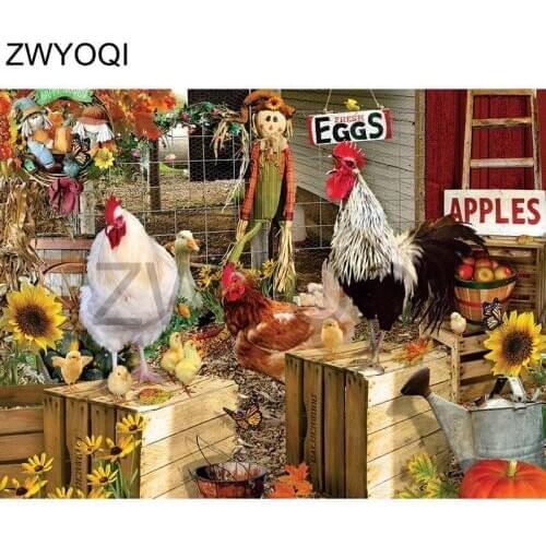 Full Square Diamond mosaic cock egg scarecrow Full Round Diamond painting Cross stitch cock egg 5D DIY Diamond embroidery cock