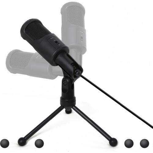 Portable Microphone SF-960B 3.5mm / USB Audio Wired Stereo With Holder Stand Clip For PC Chatting Singing Karaoke Laptop