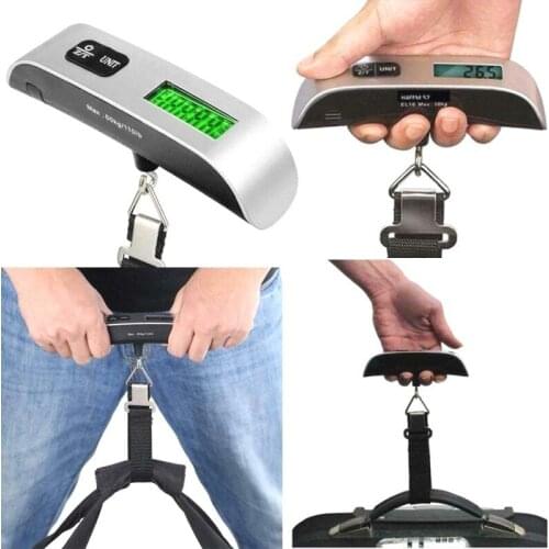 Handled Digital Weighing Steelyard Mini Luggage Scale for Fishing Travel Suitcase Electronic Hanging Hook Scale Kitchen Tool