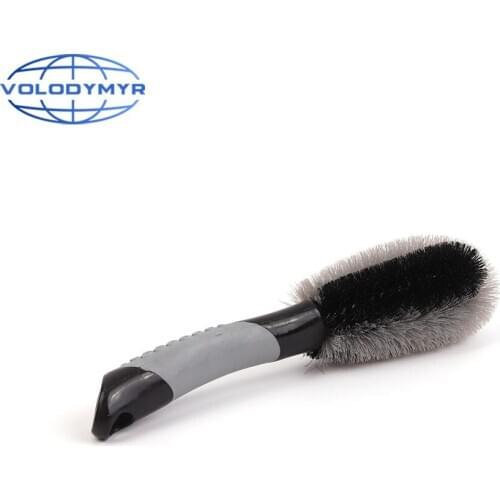 Volodymyr Car Wheel Rim Cleaner Brush Tools Gray with ABS Handle for Auto Detailing Clean Detail Cleaning Carwash Washing Brush
