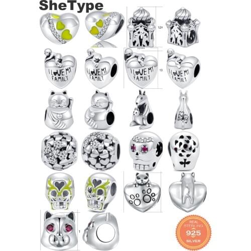 SheType 2019 New Arrival Round Beads for Women Mother Jewelry Making Charm 925 Solid Sterling Silver