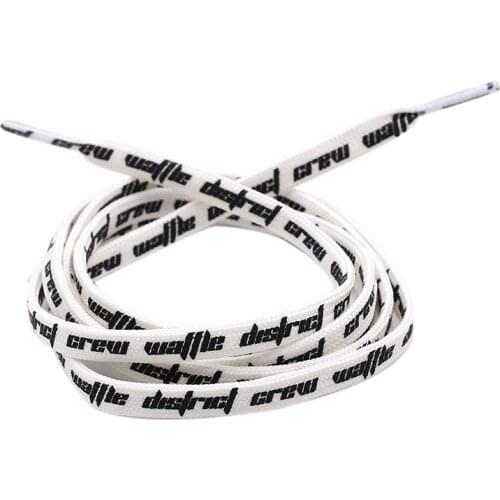 Double-sided Screen Printing Waffle District Crew Laces Beige Black Authentic Sports Shoelace Clothing Accessories