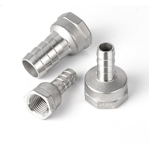Stainless Steel Female BSP 3/8" Thread Pipe Fitting Barb Hose Tail Connector 8mm to 16mm Tools Accessory