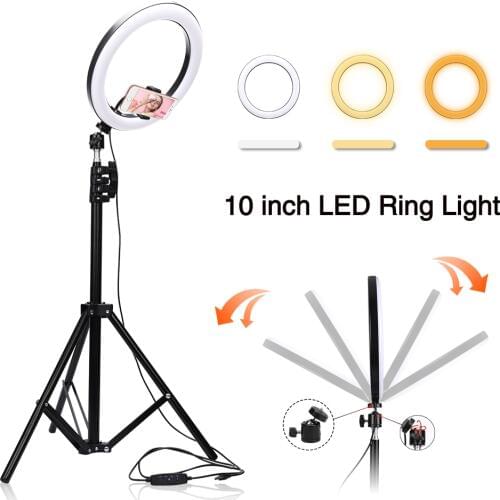 16/26cm LED Ring Light Photo Studio Camera Light Photography Dimmable Video Light Fill Light Tripod Stand For Makeup Video Live