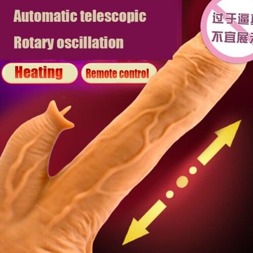 Remote Control Telescopic Big Dildo Vibrator Sex Toys Heating Realistic Penis With Tongue Licking Dildos For Women Masturbation