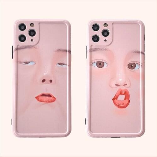 Unique Funny Face Phone Cases For iPhone 12 Pro Max Mini 11 X XS XR 7 8 Plus Shockproof Soft Protector Back Cover Shell Cute