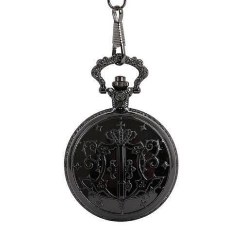Japanese Kuroshitsuji Black Butler Sebastian Theme Pocket Watch With FOB Chain Free Drop Shipping KM53