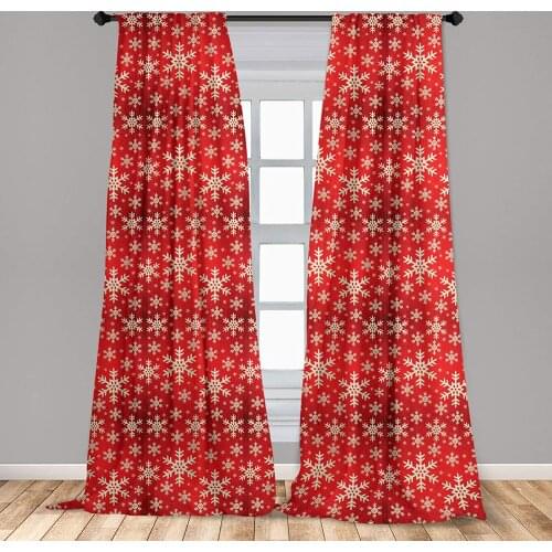 Snowflake Curtains Christmas Winter Illustration Abstract Wooden Background Window Treatments for Living Room Bedroom