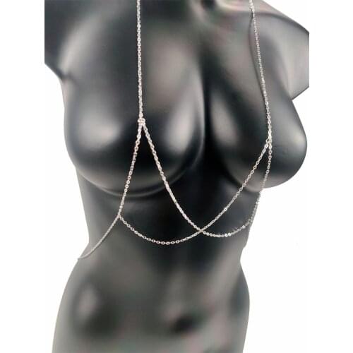 Body Jewelry Chest Chains Sexy Bikini for Women Summer Accessories Beach Goth Belly Luxury Waist Bra Wholesale Body Chain Metal