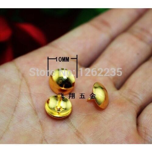 10 * 8MM Imitation gold Glossy Nails Wooden jewelry box decorated nails Golden decorating nails Wholesale Free Shipping