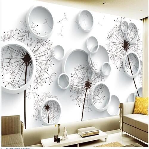 3d wallpapers Modern simple 3D European black dandelion wallppaers three-dimensional rhombus background wall