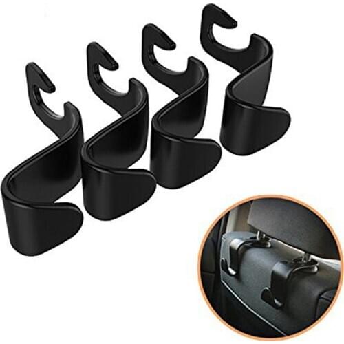 4Pcs Universal Car Truck Seat Back Storage Hook Durable Car SUV Headrest Hanger Organizer Storage Hooks for Groceries Bag Hanger