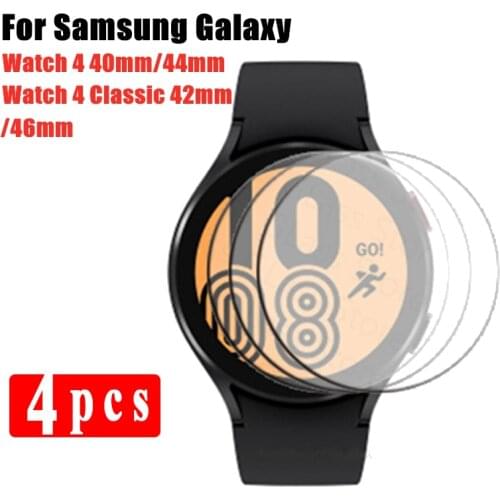 4PCS Tempered Glass Film For Samsung Galaxy Watch 4 40mm 44mm Watch4 Classic 42mm 46mm HD Clear Full Screen Protector Film