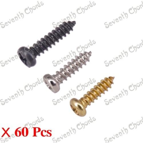 60 Pcs Acoustic Electric Guitar Tuning Pegs Screws / Bass Guitar Machine Heads Mounting screws/ Chrome Black Gold for Choose