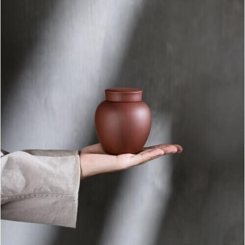 Promotion!!!China Purple sand tea caddy Red Cover Small Zisha canister container for Home use puer tea little tea storage chests