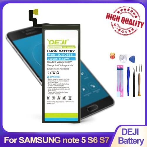 DEJI For SAMSUNG note 5 Battery S6 bateria Real Capacity 3000mAh Internal Bateria Replacement for n9200 S7