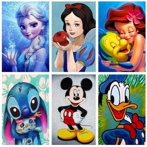 Disney Cartoon Lilo Stitch Nani Diamond Painting Round Diamond Mosaic Embroidery Childrens Room Decor Handwork