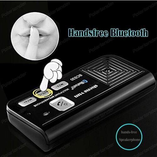 Wireless Bluetooth hands-free car Kit AUX sun visor with USB car charger Bluetooth Speakerphone MP3 Player black