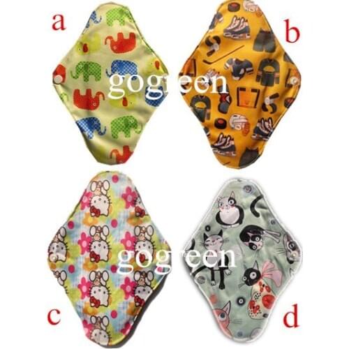 Big Discount Bamboo Mamas Cloth Pad Printed Menstrual Pads Liners Washable 50 pcs/lots