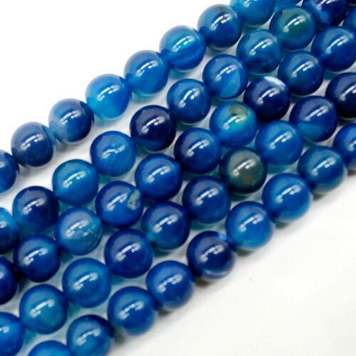 4 6 8 10 12 mm Blue Agates Beads Natural Stone Beads For Jewelry Making Bracelet Findings DIY