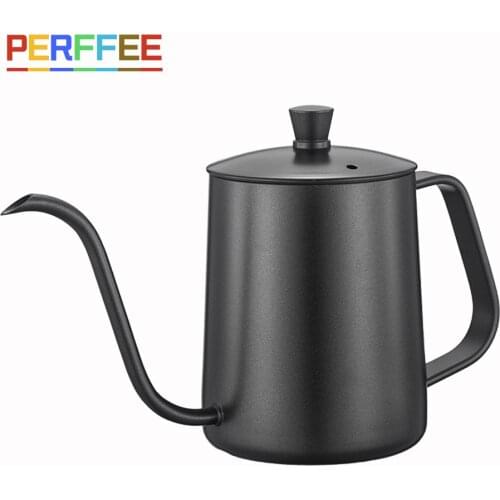 Drip Kettle 350ml 600ml Pour Over Coffee Tea Pot Non-stick Food Grade Stainless Steel Gooseneck Drip Kettle Swan Neck Thin Mouth