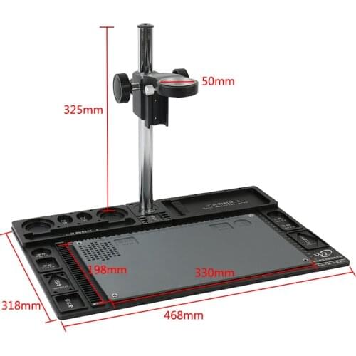 50mm Lens Focusing Holder Aluminum Alloy Repair Base Plate Workbench Video Microscope Bracket For HDMI USB VGA Microscope Camera