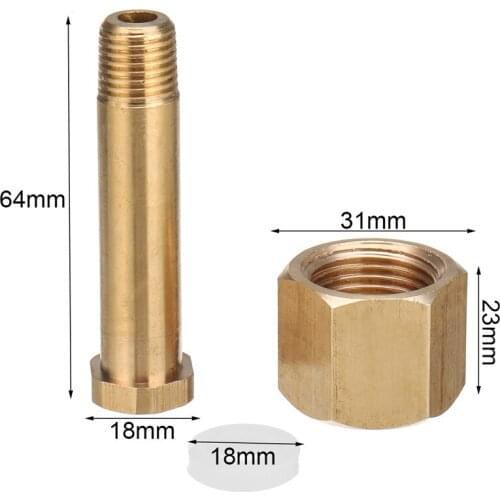 DIN 477/ W21.8 CO2 Carbon Dioxide Regulator Valve Inlet Nut Nipple with Washer Brass Nut Washer Set Accessories Tool Parts
