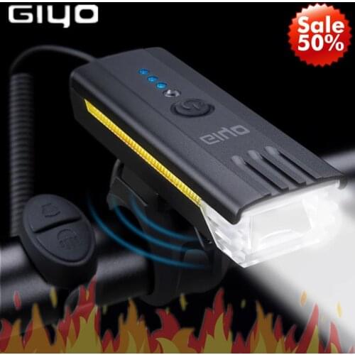 GIYO Bicycle Light Front Remote Controller Bike Flashlight Cycling Headlight Horn Road Commute MTB Handlebar Light For Bikes