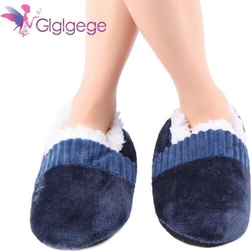 Glglgege 2019 Autumn Winter Men Slippers Household Cotton Soft Indoor Plush Slipper Water-proof Anti-slip Sole Indoor Slippers