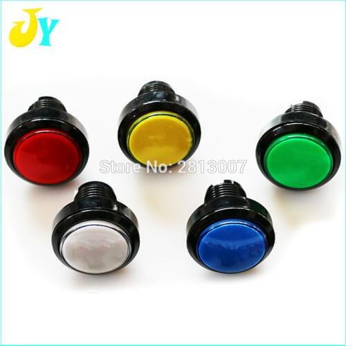Hot Sale 12V 24mm Round Arcade Switch 5 Colors Lit Illuminated LED Light Arcade Video Game Push Button Switch New