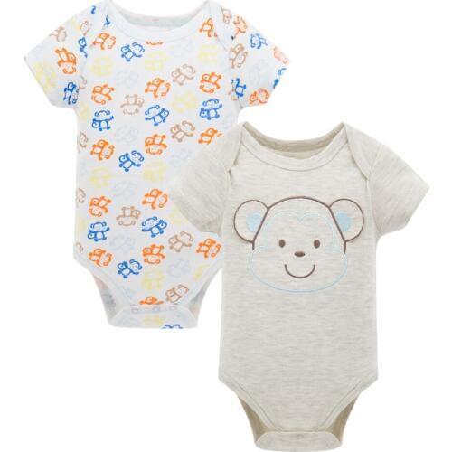 Kavkas Baby Girls Boys Bodysuit 2 pcs/lot Cartoon Patchwork Short Sleeve Cotton Baby Clothes Newborn 0-9 months Infant Body