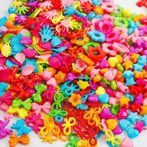 Solid Color Fancy Cute Flower Bow Butterfly Acrylic Loose Spacer Beads Charms for DIY Earring Bracelet Necklace Jewelry Making