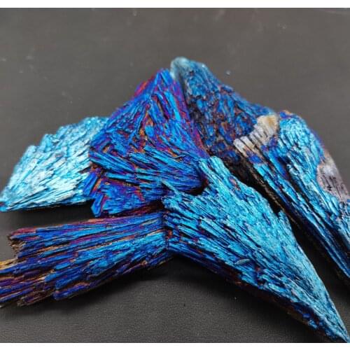 Natural crystal tourmaline Electroplating Blue Peacock Tail Feather Decorative Landscape Bottle