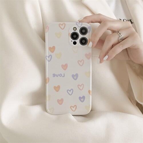 Retro Shockproof Silicone Phone Case For iPhone 12 11 Pro Xs Max X Xr 7 8 Plus SE Lens Protection Case sweet Love art Back Cover