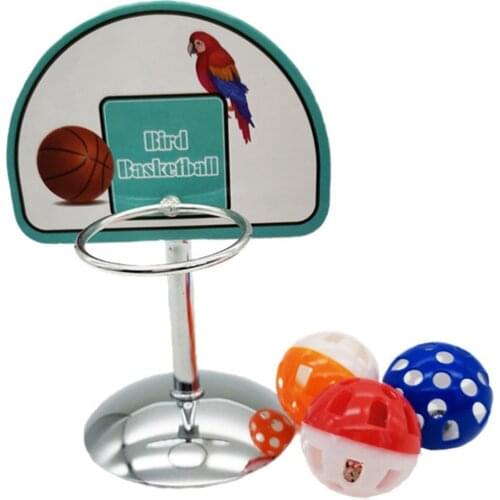 Bird Basketball Toy Mini Parrot Toy Parrot Toy with Balls Hoop Props Parakeet Bells Balls Puzzle Game Chew Play Toys Supplies
