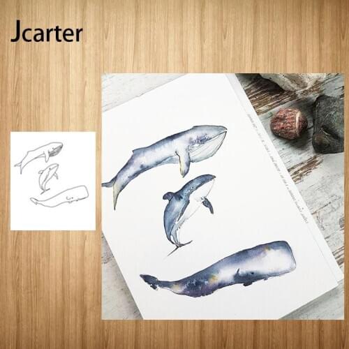 Whale Dolphin Rubber Stamps for Scrapbooking Stencil Silicone Seals DIY Craft Embossing Folder Paper Decoration Model New Design