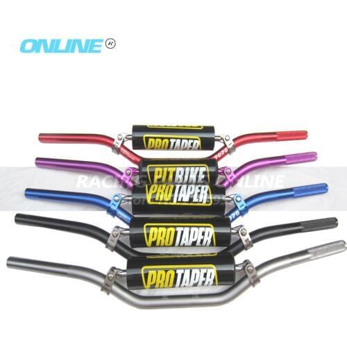 7/8 UNIVERSAL MOTORCYCLE LOW HANDLE BARS 22MM HANDLEBARS HANDLE TUBES with handlebar pad center rod DIRT BIKE PIT BIKE ATV DAX