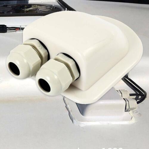 RV ABS Solar Double Cable Entry Gland Box Weatherproof for Solar Project on RV Camper Van Travel Trailer Boat Cabin Marine