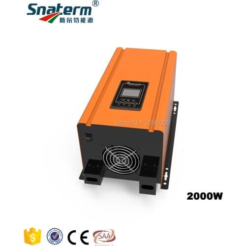 2000W 2KW Solar Inverter Pure Sine Wave Off grid DC 24V to AC220V230V240VAC with AC charger and UPS function can be Wall mounted