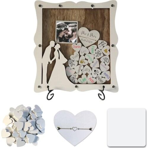 Wedding Guest Book Personalized Heart Frame Wedding Decor Wedding Rustic Guest Book Decoration Wedding Sign In Drop Box Frugal